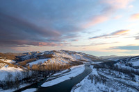 Vista invernale ai confini del parco dei Sassi di Roccamalatina (i sassi sono visibili a sinistra)